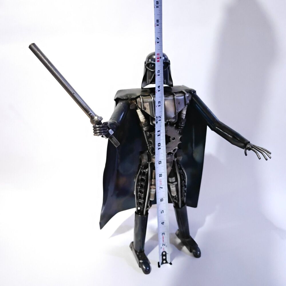 Darth Vader Star Wars Scrap Metal Weld Sculpture Art Statue 16" Large Handmade - Picture 15 of 16